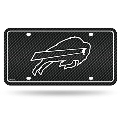 Rico Industries NFL Carbon Fiber Metal Tag Metal Auto Tag 8.5" x 11" - Great for Truck/Car/SUV