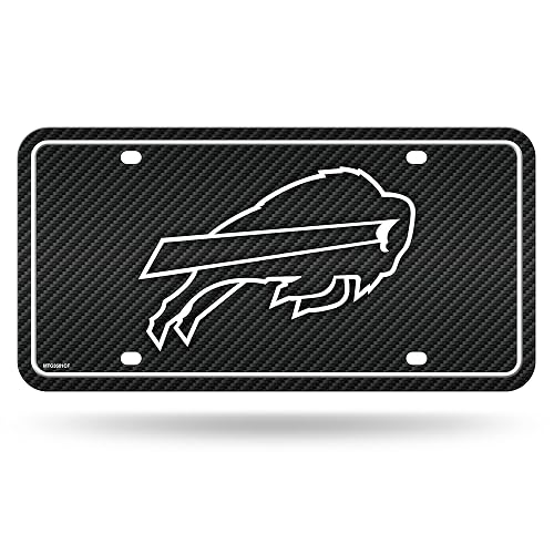 Rico Industries NFL Carbon Fiber Metal Tag Metal Auto Tag 8.5" x 11" - Great for Truck/Car/SUV