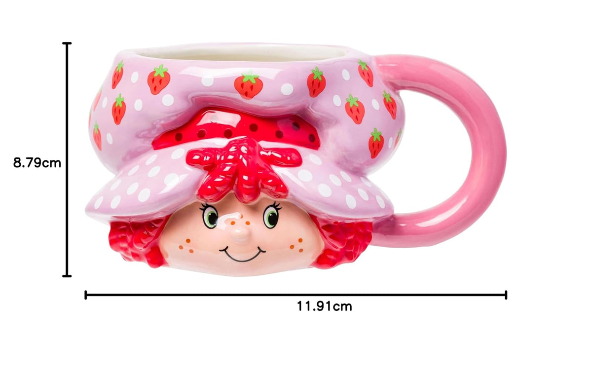 Silver Buffalo Taza de cerámica vintage 3D esculpida con diseño de Shortcake de fresa, 591 ml (20 oz)