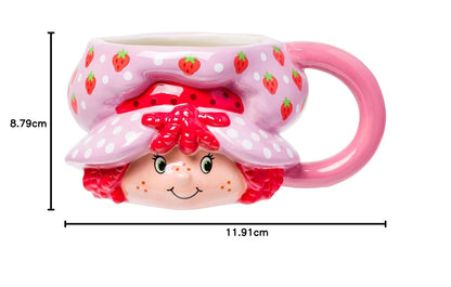 Silver Buffalo Taza de cerámica vintage 3D esculpida con diseño de Shortcake de fresa, 591 ml (20 oz)