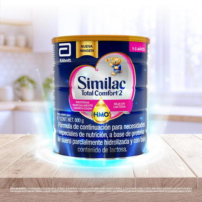 SimilacTotal Comfort 2 Fórmula Baja en Lactosa Pack 2.4 kg | Fórmula Etapa 2 para niños de 1 a 3 años con necesidades especiales de nutrición con proteína parcialmente hidrolizada
