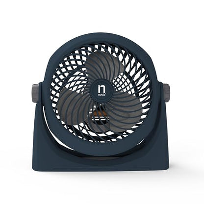 NAVIA Ventilador Escritorio de 10 Pulgadas CEN-1012 | 3 Velocidades | Cabezal 360° | Silencioso y Potente | Azul Marino