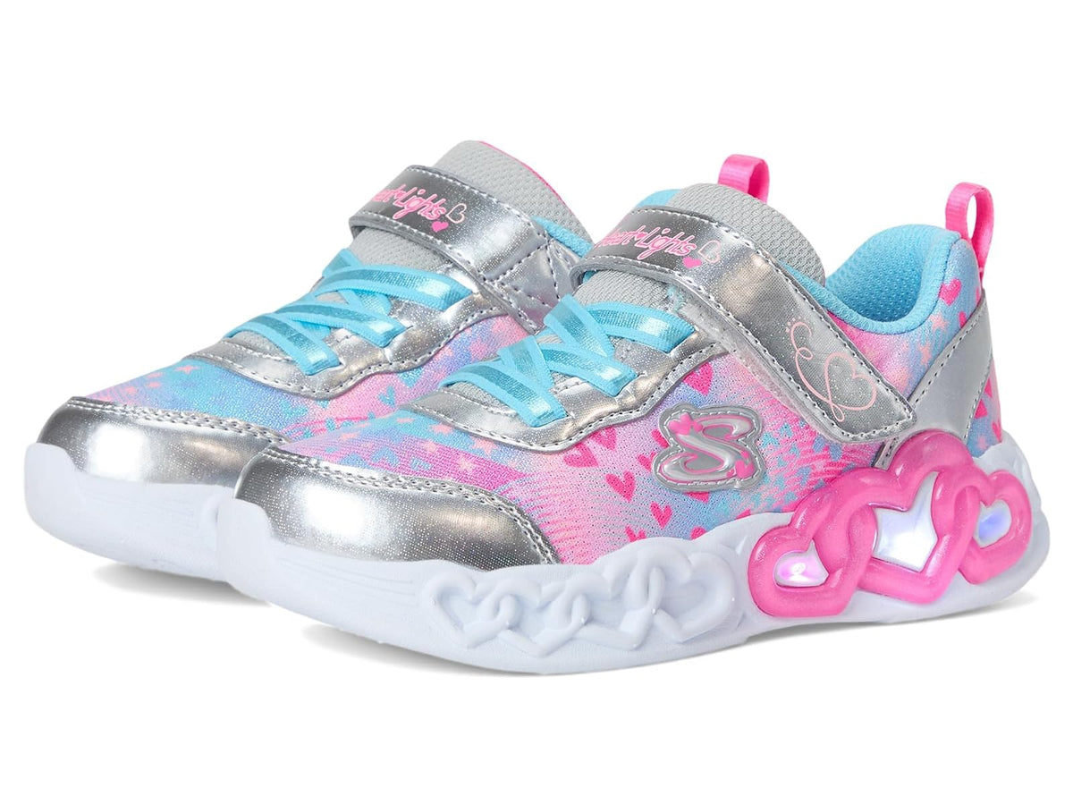 Skechers Infinite Heart Lights Zapatillas para niña | Casual, luces S, entresuela iluminada, cierre adaptable, gancho y bucle