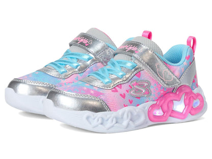 Skechers Infinite Heart Lights Zapatillas para niña | Casual, luces S, entresuela iluminada, cierre adaptable, gancho y bucle