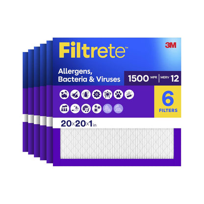 Filtrete UR02-6PK-1E filtro de aire, 50,8 cm x 50,8 cm. x 1 pulgada. , color blanco - 50 x 2 x 50 cm - 6-Pack