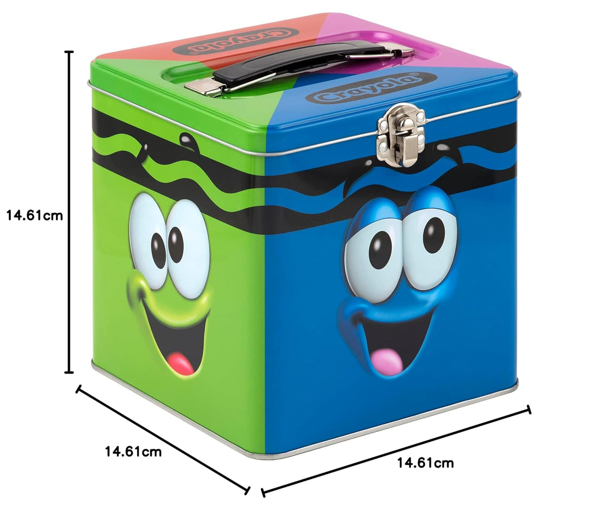 The Tin Box Company XL - Lata de almacenamiento con asa, Crayola