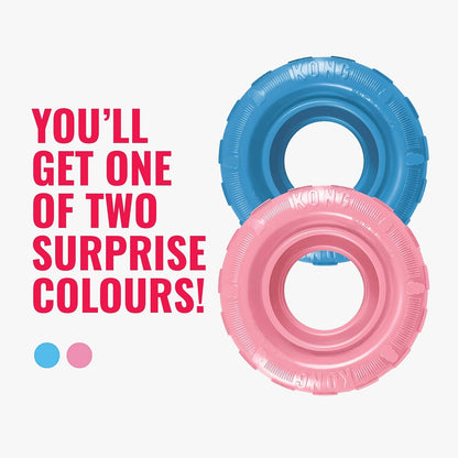 Kong Puppy Tires, color Rosa/Azul, Mediano/Grande