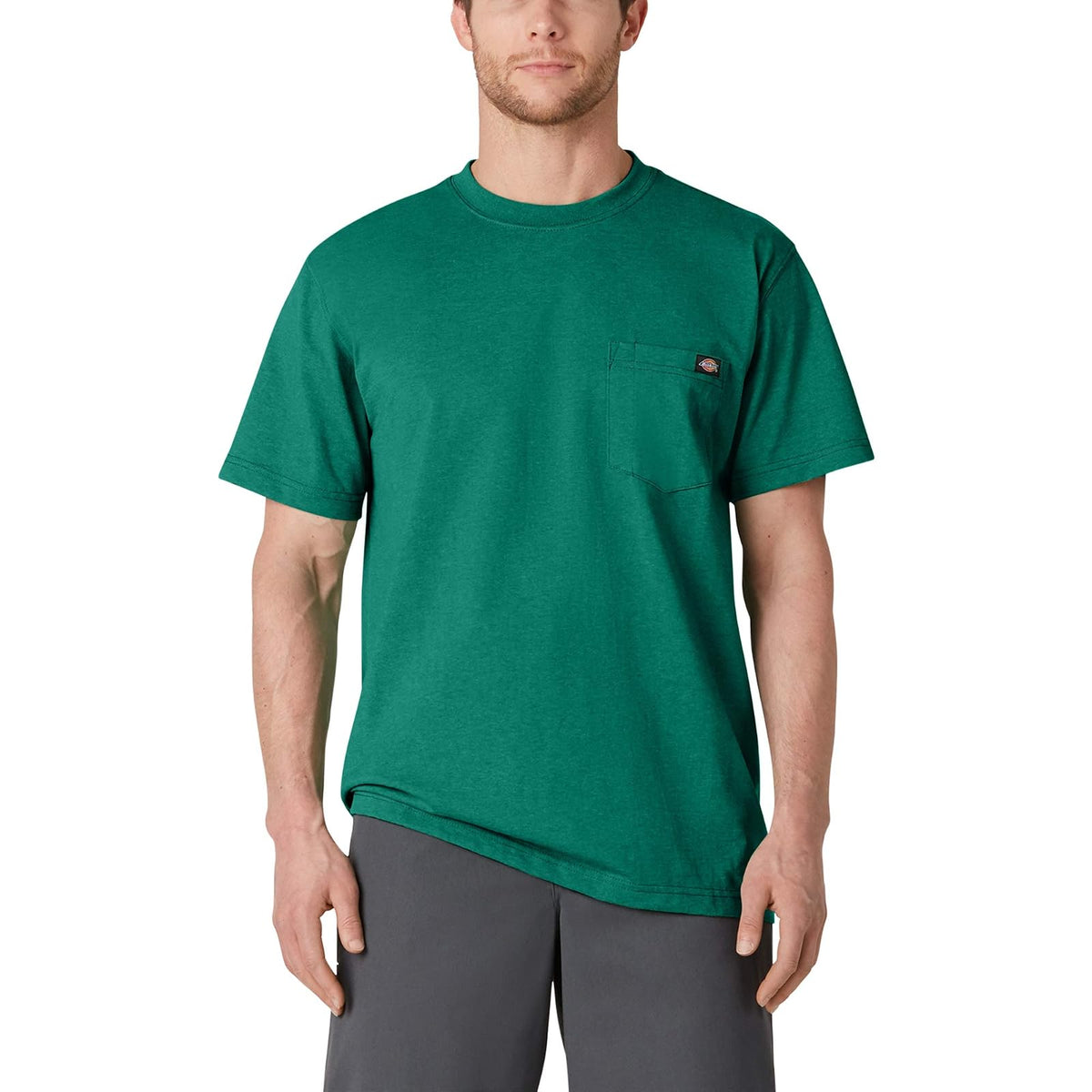 Dickies Men's Heavyweight Crew Neck Short Sleeve Tee Big-tall - XXL - jaspeado verde