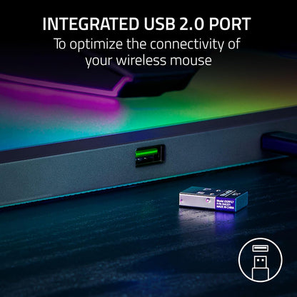 Razer Firefly V2 Pro - Alfombrilla de Mouse RGB Totalmente iluminada para Juegos: diseño retroiluminado, iluminación Croma de 15 Zonas, Puerto USB 2.0, Cable USB Tipo C Desmontable, Superficie