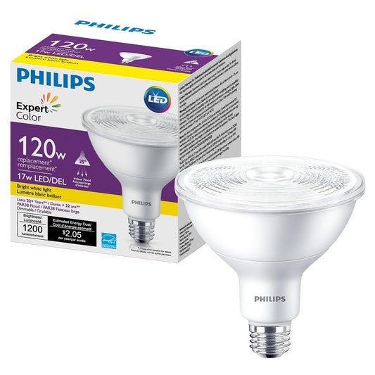 Spot Philips Led PAR38 Expert Color - 17 watts Luz Cálida Dimeable 1200 Lúmenes - 25° ángulo de haz