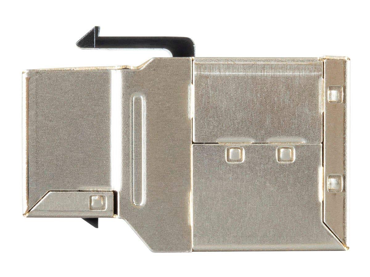 Monoprice Shielded Straight Through Cat6A RJ45 Keystone In-Line Coupler - Silver Use for Networking, Patch Cables, Ethernet Cable/Chord