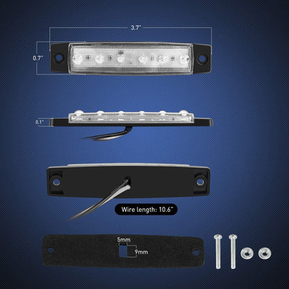 Nilight 10 Luces Indicadoras LED Blancas de 3.8 in, 12 V, para Camión, Caravana y Barco, TL-81