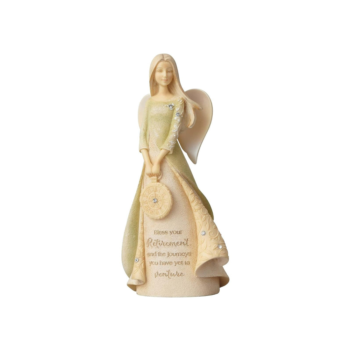 Enesco Foundations - Reloj de Viaje de jubilación en Miniatura, 4.33 Pulgadas, Multicolor