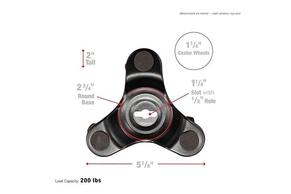 Move-It 9299 6-Inch Steel Tri-Dolly, 200-lb Load Capacity