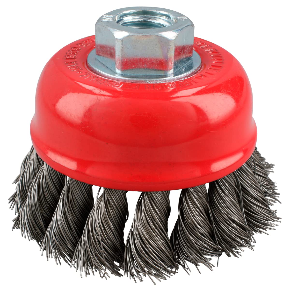 Urrea C927 Carda Copa Trenzada Alambre Grueso de Acero Inoxidable 3" X 0.50 Mm con Rosca M14