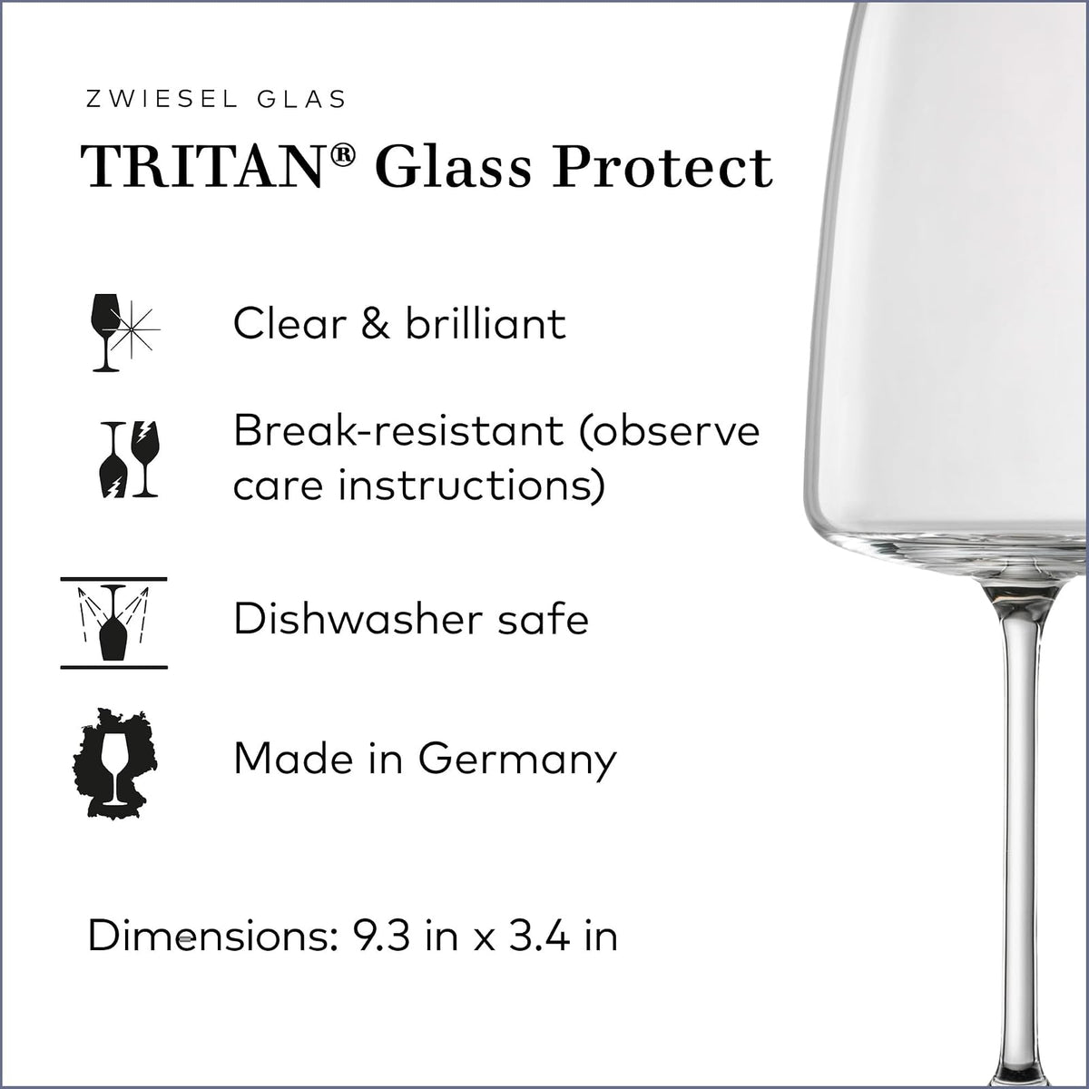 Zwiesel Glas Sensa Red Wine Glass (Juego de 6), vaso de vino para vino Rojo o Blanco, lavaplatos-Safe Made in Germany (18.1 Oz)