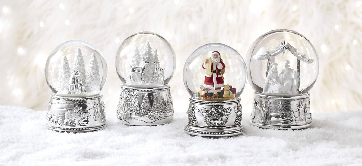 Reed & Barton Bola de Nieve Musical Osos Polares North Pole Bound Toca Jingle Bells