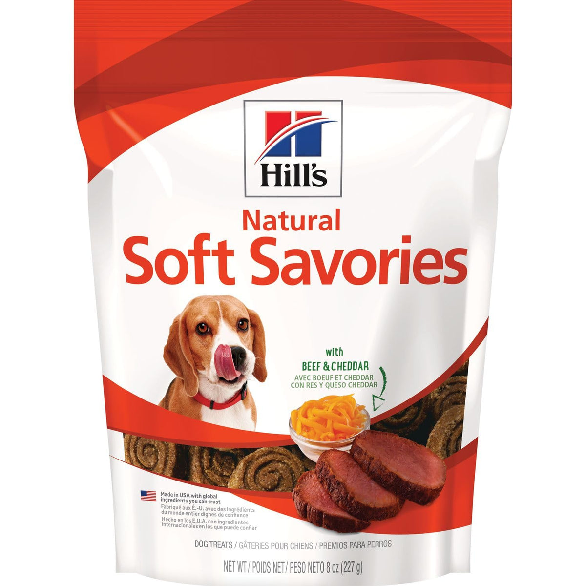 Hill's Science Diet Premios para Perro, Horneados con Ingredientes Naturales - Beef & Cheddar - Carne de res y queso cheddar - 227 g (Paquete de 1)