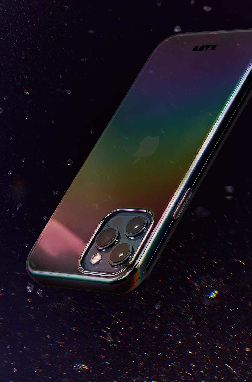 LAUT - Funda Holo Compatible con iPhone 12 / iPhone 12 Pro | Brillo Iridiscente | Protección contra Impactos de 4 m | Botones fáciles de Hacer Clic • Medianoche