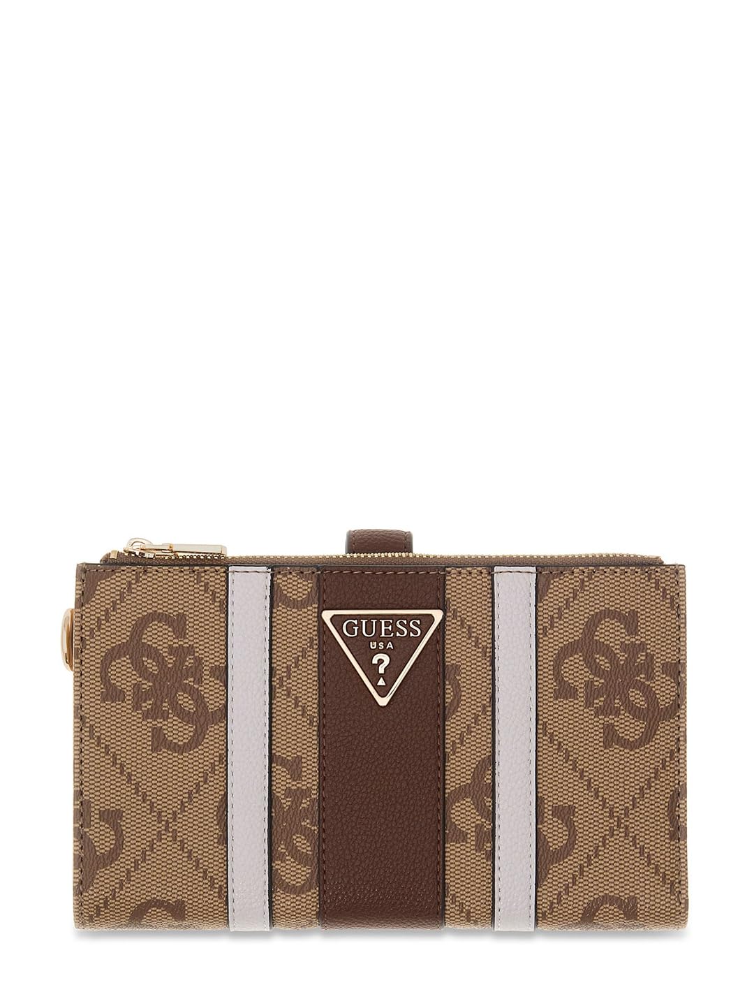 GUESS CARTERA LAUREL II SLG DBL ZIP ORGNZR MUJER CAFÉ ESTAMPADO SS7459157-LGW