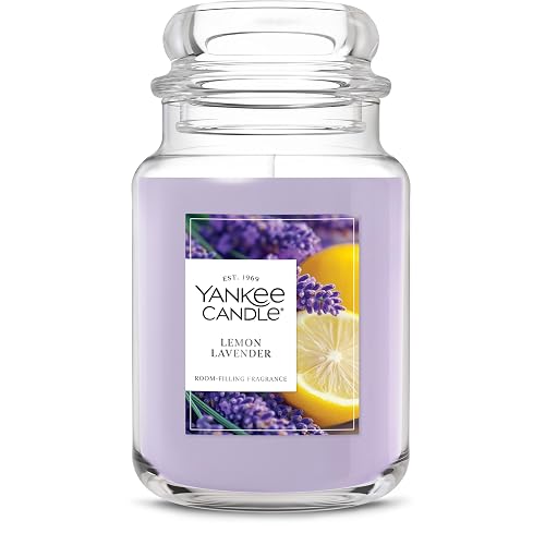 Yankee Candle - Vela perfumada de limón y lavanda, tarro grande de 22 onzas con hasta 150 horas de tiempo de combustión, regalo, cumpleaños