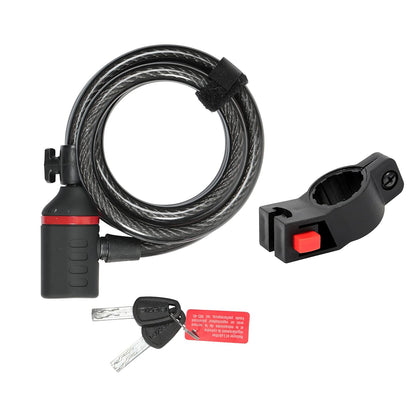 Zéfal Candado K-Traz C6 Cable Espiral 1Xporta Candado Acero, Color Gris, 12 x 1800 mm, 2 Llaves - K-Traz C6 - Llave