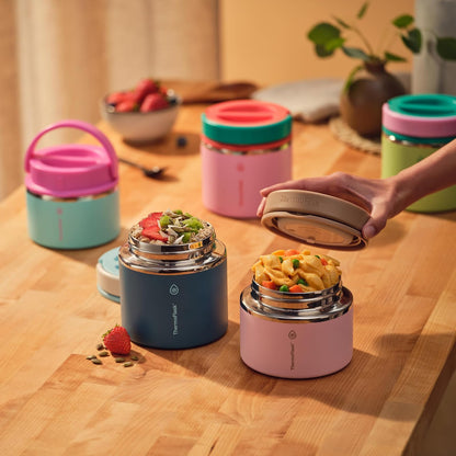 Thermoflask - Tarro de comida con aislamiento de doble pared de 12 onzas, puesta de sol tropical