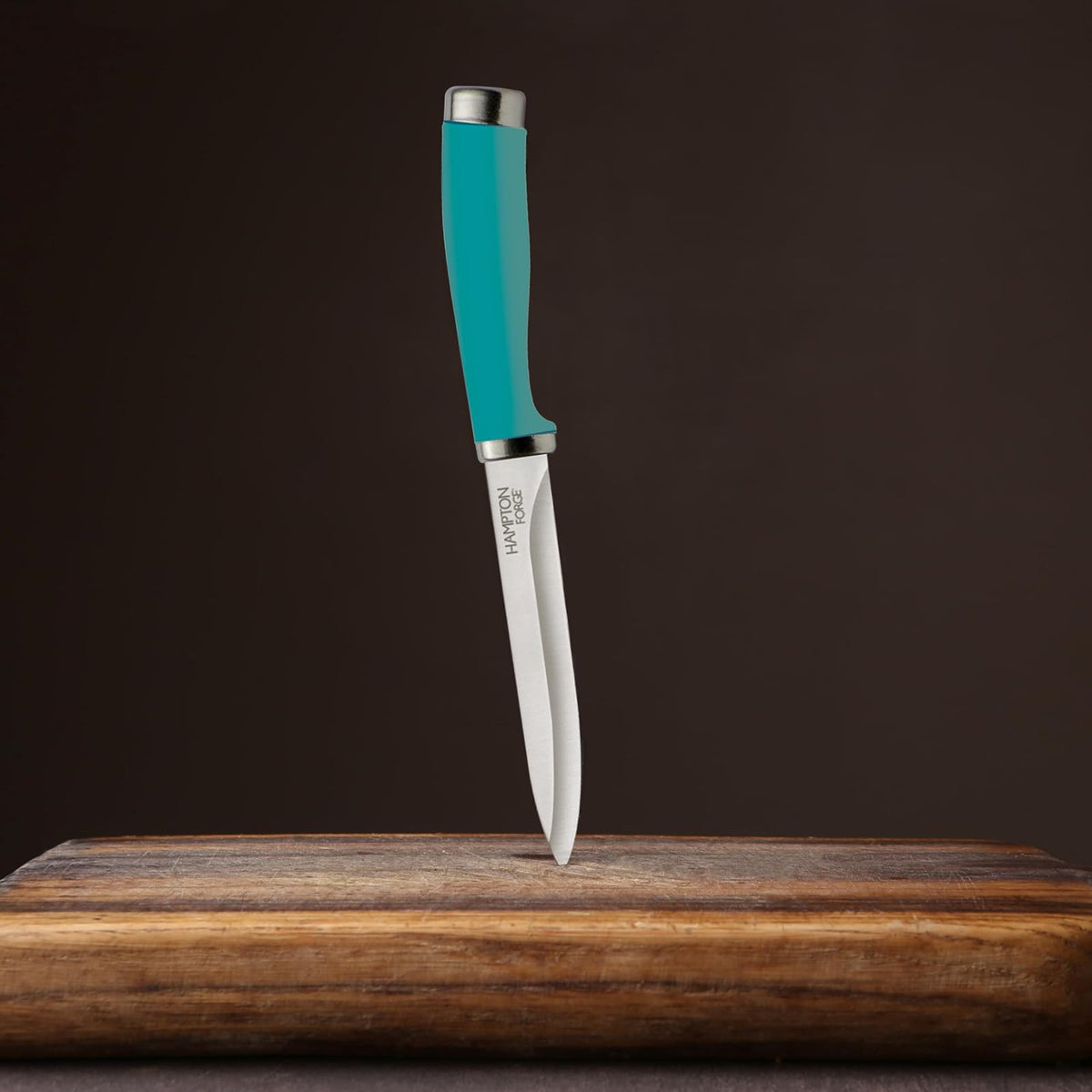 Hampton Forge Set de Cuchillos Epicure True Aqua 15 Piezas con Bloque de Madera, Acero Inoxidable, Lavado a Mano