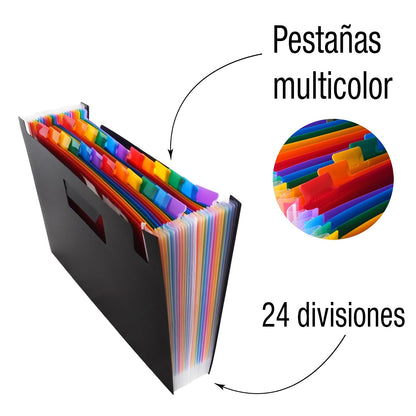 Wilson Jones Archivo Expandible hasta 40 cm, 24 Divisiones Multicolor