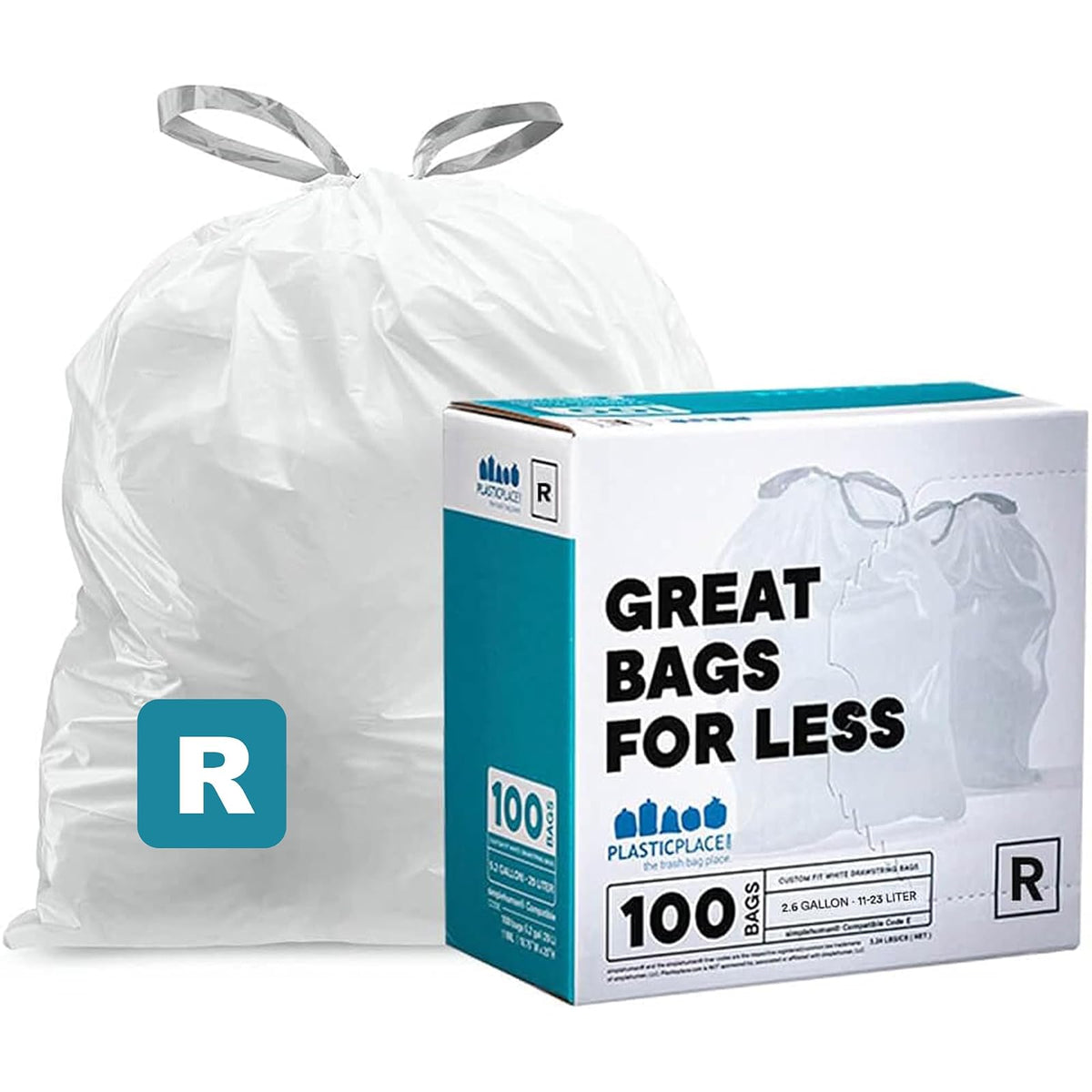 Plasticplace Bolsas de Basura Código M, 200 Piezas, 45 Litros - 100 Count (Pack of 1) - Código R