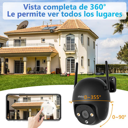 Imou IPC-DK7N Cámara de Seguridad WiFi 6 Exterior 5MP con Visión Nocturna a Color, Detección de Personas y Vehículos, Seguimiento Inteligente e IP66