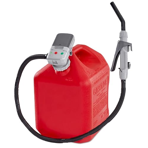 Deway Bomba de transferencia automática de combustible con boquilla para control de flujo y parada, se adapta a latas de gas de todos los tamaños, manguera extralarga, para gasolina, combustible