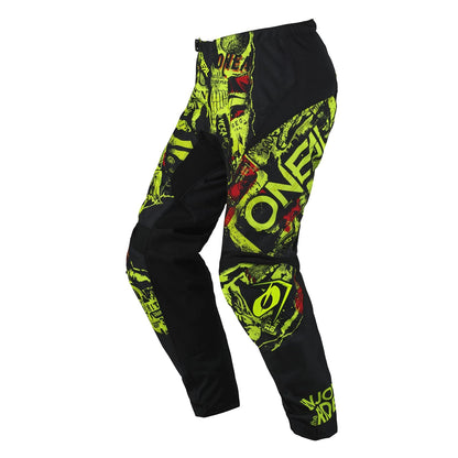 O'Neal Element Attack Pantalón para Motocross, Hombre - 28 - Negro - Neón