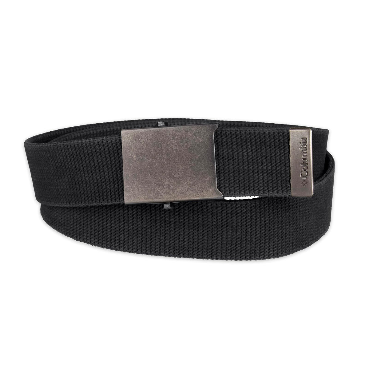 Columbia Cinturón de tela militar ajustable para hombre, talla única, correa de algodón y hebilla de placa de metal