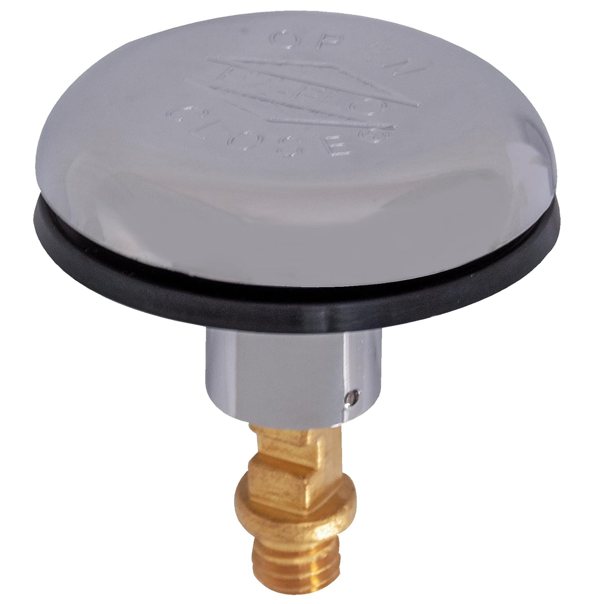 EZ-FLO 0 3/8 "Rosca a presión y tapón de drenaje de baño, 2 x 2 x 2 pulgadas, chapado en cromo