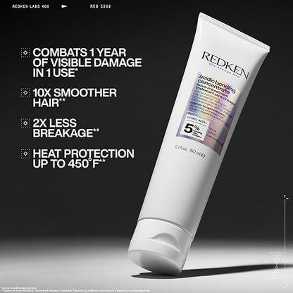 Redken Acidic Bonding Concentrate Tratamiento Reparador Sin Enjuague 150 ml | Ayuda a reparar y fortalecer el cabello dañado, ofrece suavidad, protección térmica y control de frizz desde el primer uso