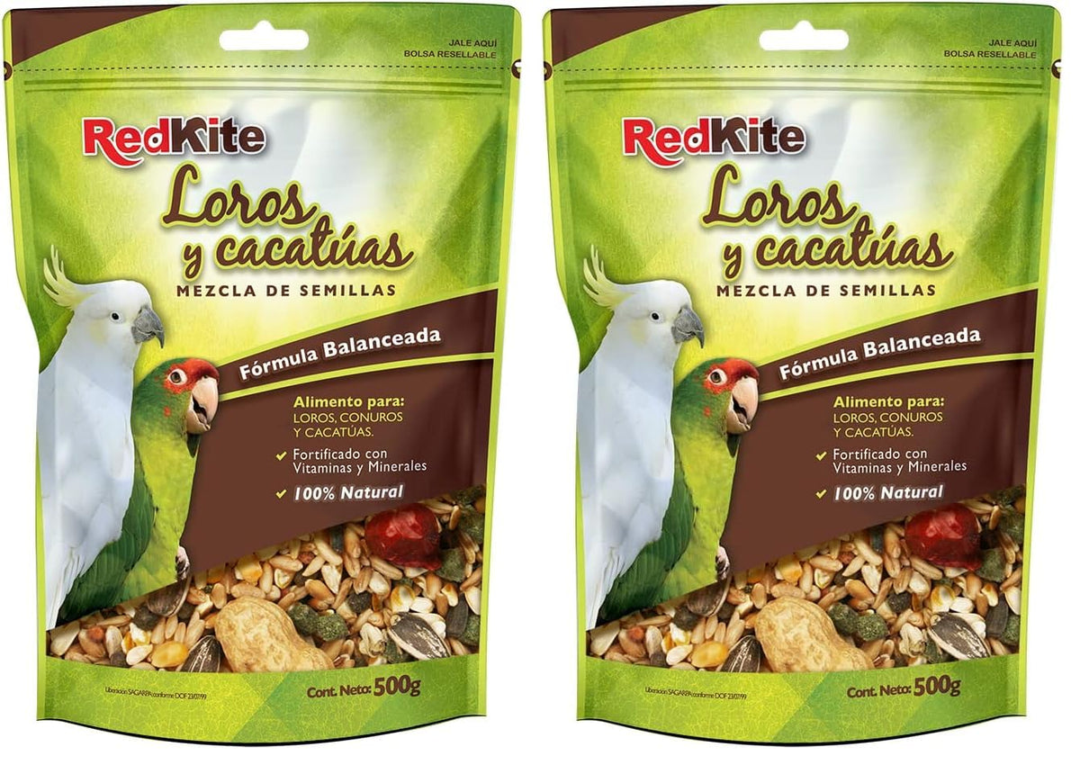 Red Kite Mezcla DE Semillas P/Loros Y CACATUAS 500 G (Paquete de 2)