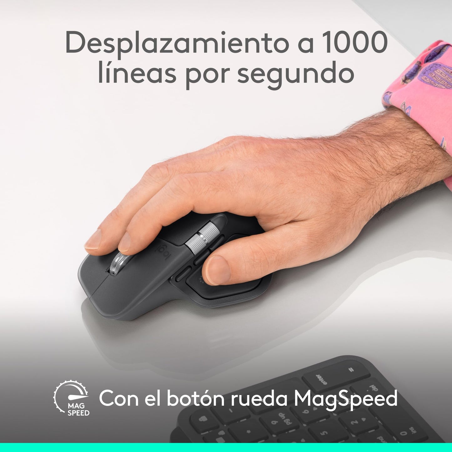 Logitech MX Master 4 Mouse Inalámbrico de Alto Desempeño, Scrolling Ultra-rápido, 8K dpi, Seguimiento sobre Vidrio, Clics Silenciosos, USB-C, Bluetooth - Grafito