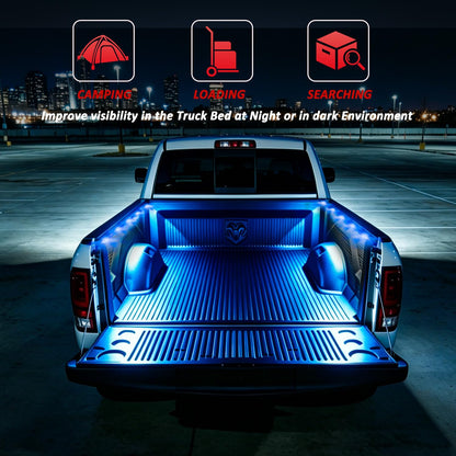Nilight - Juego de 8 Luces de Cama de camioneta, 24 LED, Color Azul, con Interruptor para Furgoneta, Todoterreno, Debajo de la Carretera, Marcador Lateral del Automóvil, riel de pozos