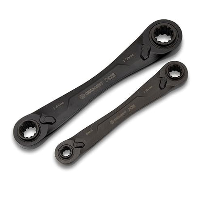 Crescent X6 CX6DBM2 Juego De 2 Llaves Dobles Torx 4 En 1, Con Sistema Métrico, Negro