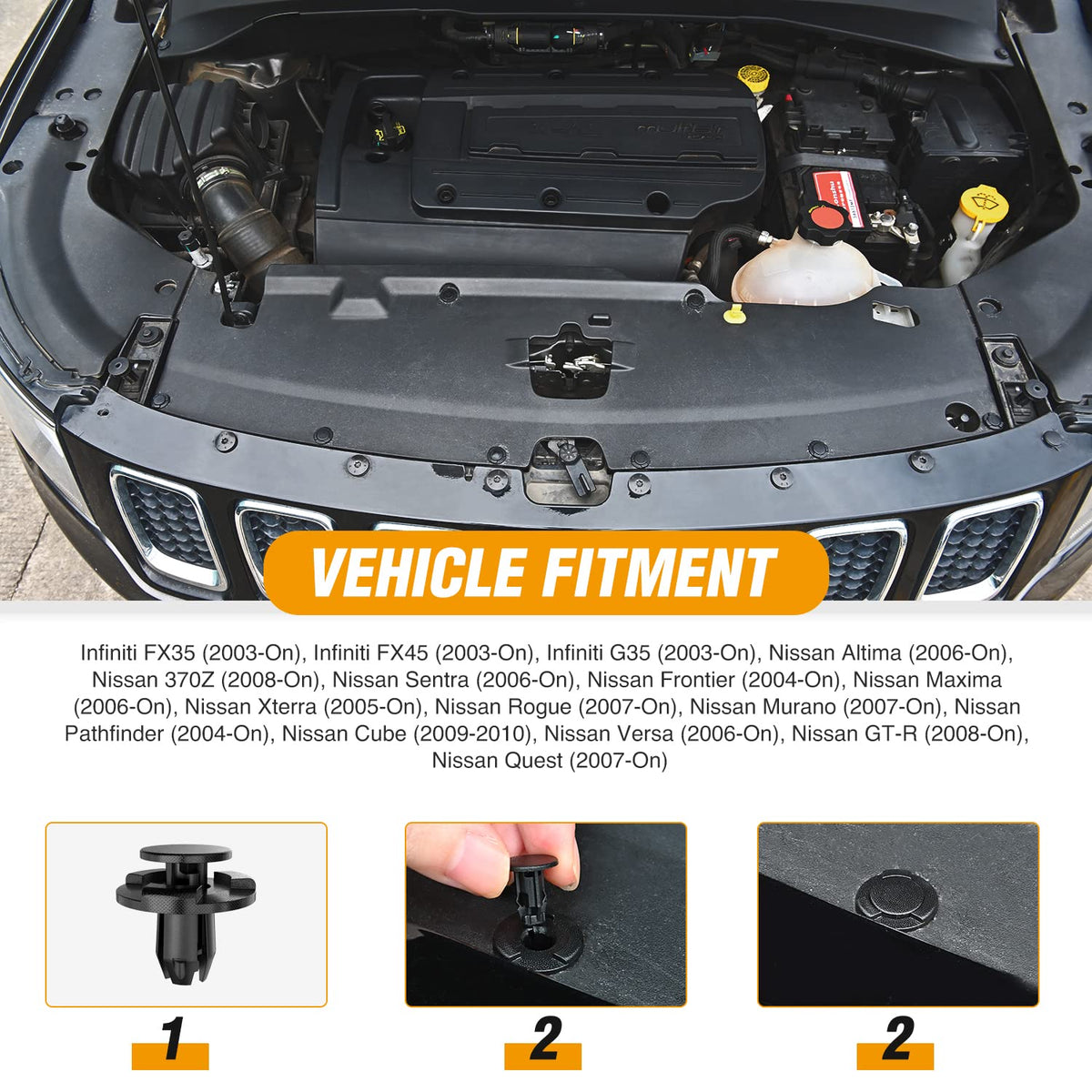 Gooacc 50 Clips de Retén para Panel para Nissan Altima Sentra Murano, Infiniti FX35 G35 G37, Mazda 3 5 6, GRC-113