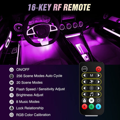 Nilight Luces de Interior RGBIC 72 LED USB 12 V, Multitáctil con App, Modo Música, para Auto y Camión, TL-90