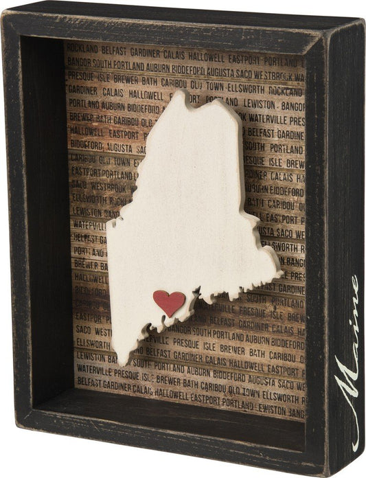 Primitives by Kathy - Cartel, Box Sign, Maine, 7" x 8.5", 1