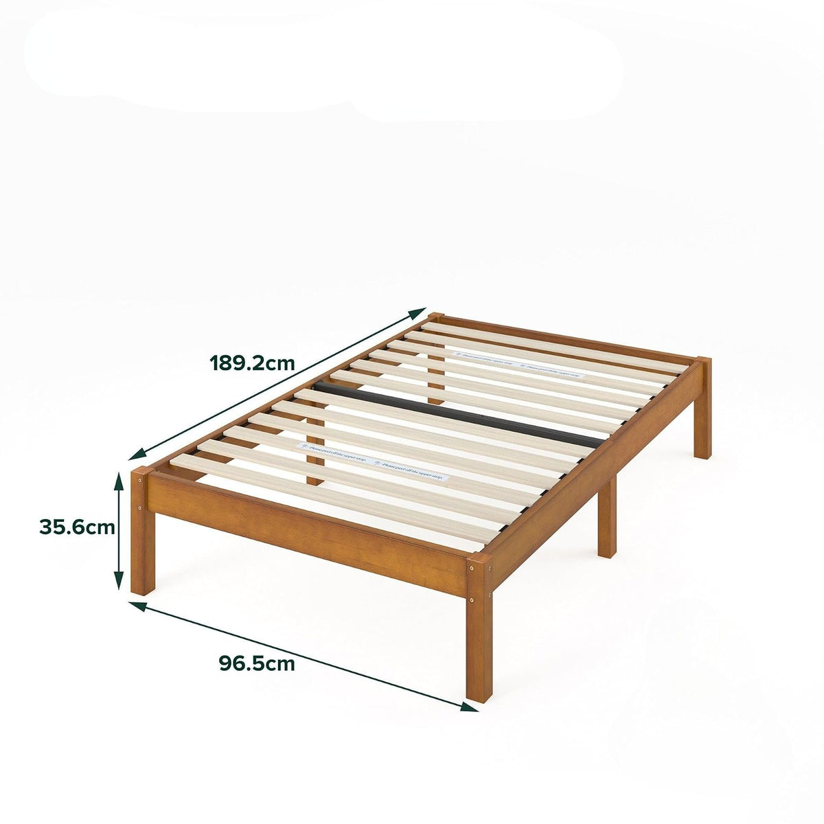 Zinus Ellie Marco de Cama de bambú de 36 cm con Listones de Madera, sin somier, fácil Montaje.