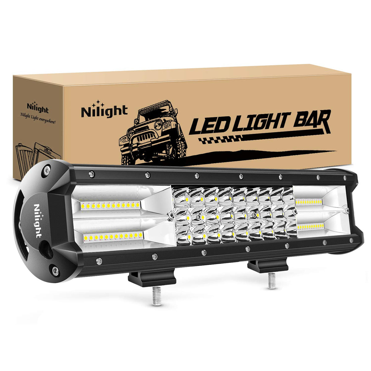 Nilight Barra de Luces LED de Trabajo para Todo Terreno, Varias Medidas - 1PC 15" Triple Row Lights