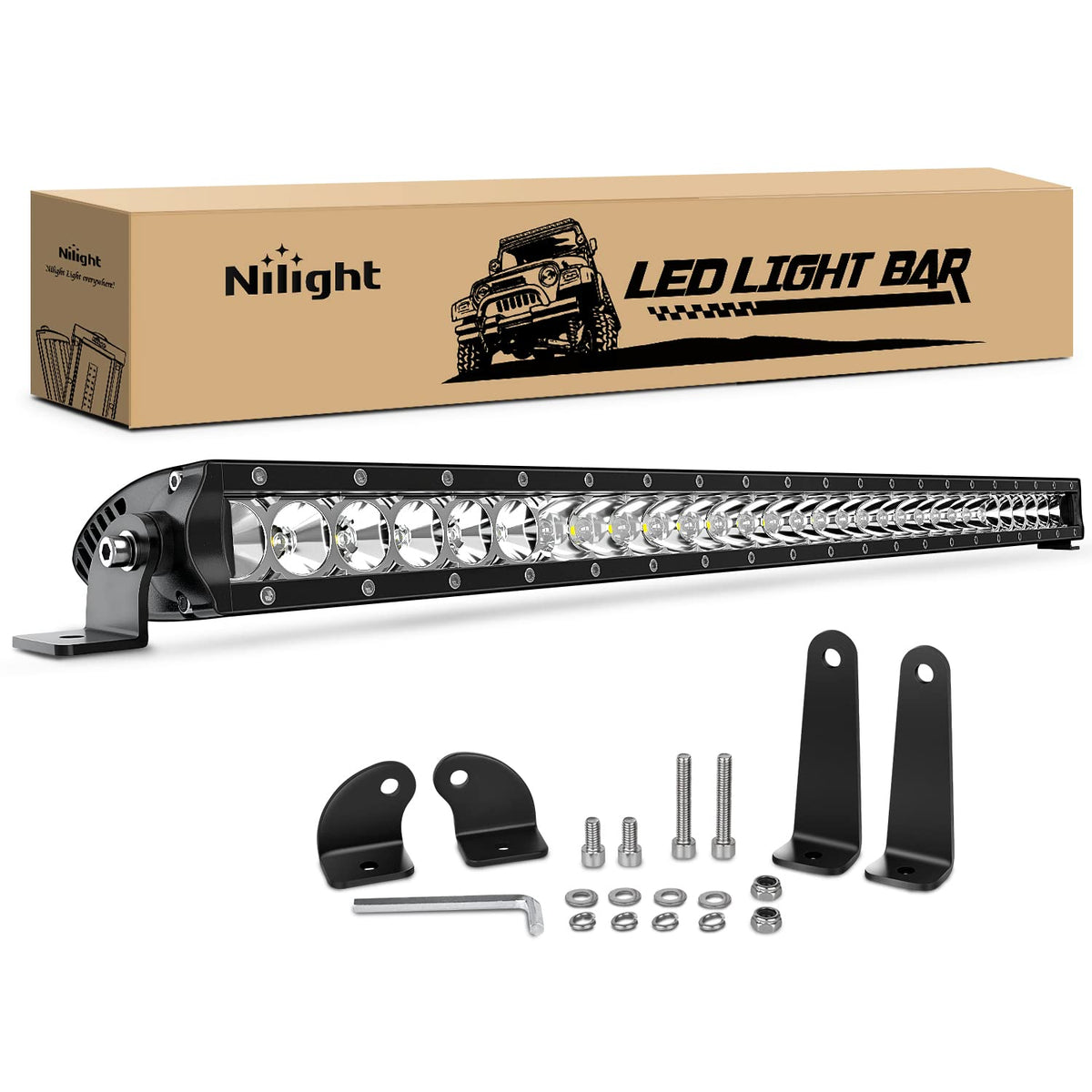 Nilight Barra de Luces LED de Trabajo para Todo Terreno, Varias Medidas - 31inch 150W
