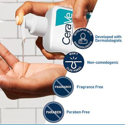 CeraVe | Limpiador Jabón Espuma limpiadora para Acné | Control de Imperfecciones Espinillas | Para pieles grasas y Mixtas | 237 ml