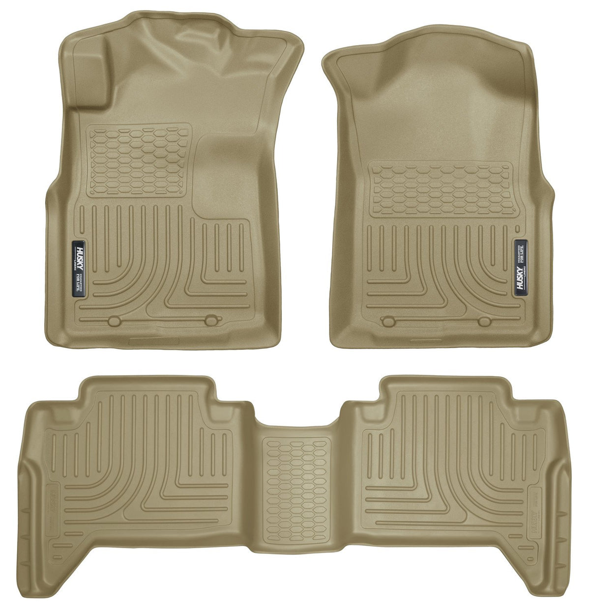 Husky Liners Weatherbeater Series 98953 - Forro de Piso para Asiento Delantero y Segundo (Cobertura para reposapiés), Color café, para Toyota Tacoma Double Cab 2005-2015, 3 Piezas