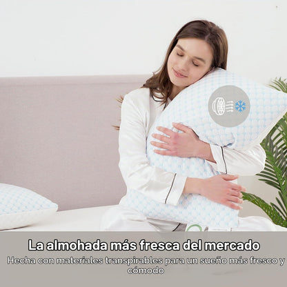 Nestl Bedding Cooling Pillow Heat & Humidity Reduction Rayon & Gel Memory Foam, Adjustable, Washable, - King - 18" x 36" - Pack of 1