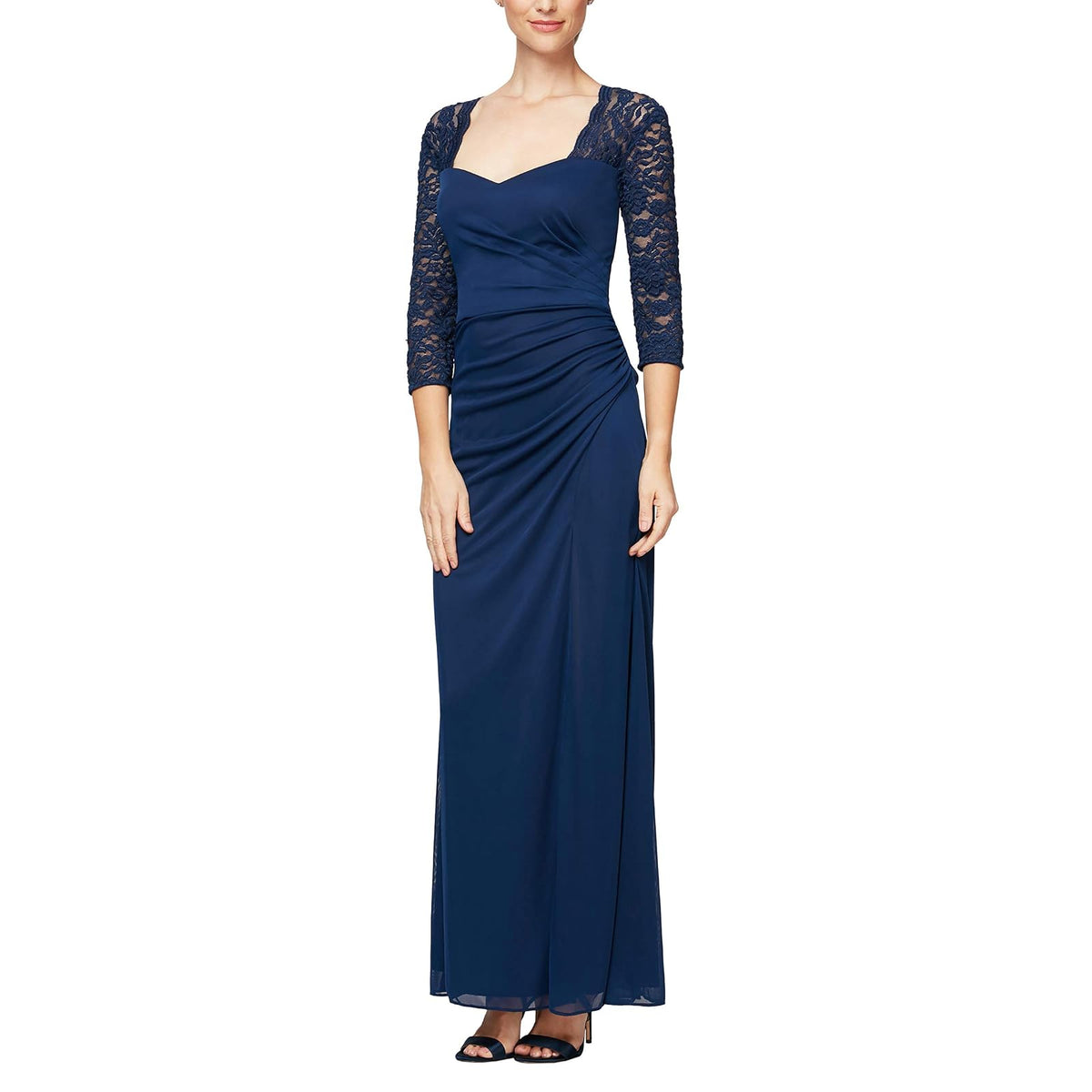 Alex Evenings Vestido Largo con Cuello de Novia (Etiqueta y Tallas Normales) Vestido para la Madre de la Novia para Mujer